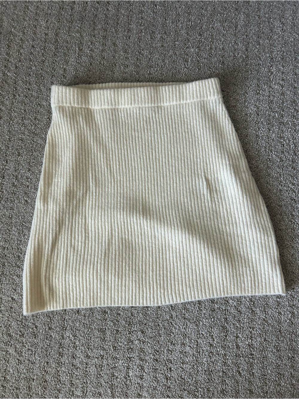 Rachel Parcell Cream Ribbed Knit Mini Skirt